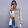 Structured button-down corduroy jacket for women