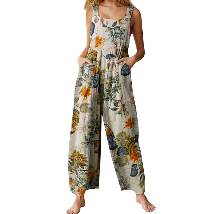 Summery jumpsuits with multicolour pattern