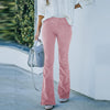 Women's - Comfortable Long Corduroy Trousers - Stretchy Fabric for Ultimate Style and Comfort