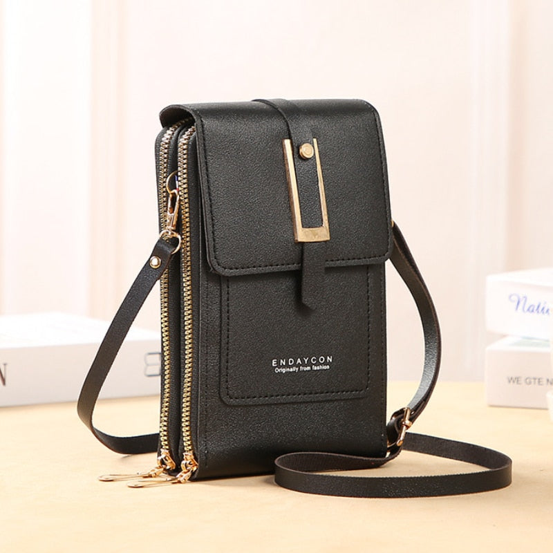 Ladies handbag with touchscreen window