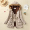 Ladies cotton jacket - padded slim-fit coat with embroidery