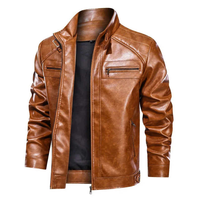Men's - Biker Jacket - Classic Design- Stylish Leather Outerwear