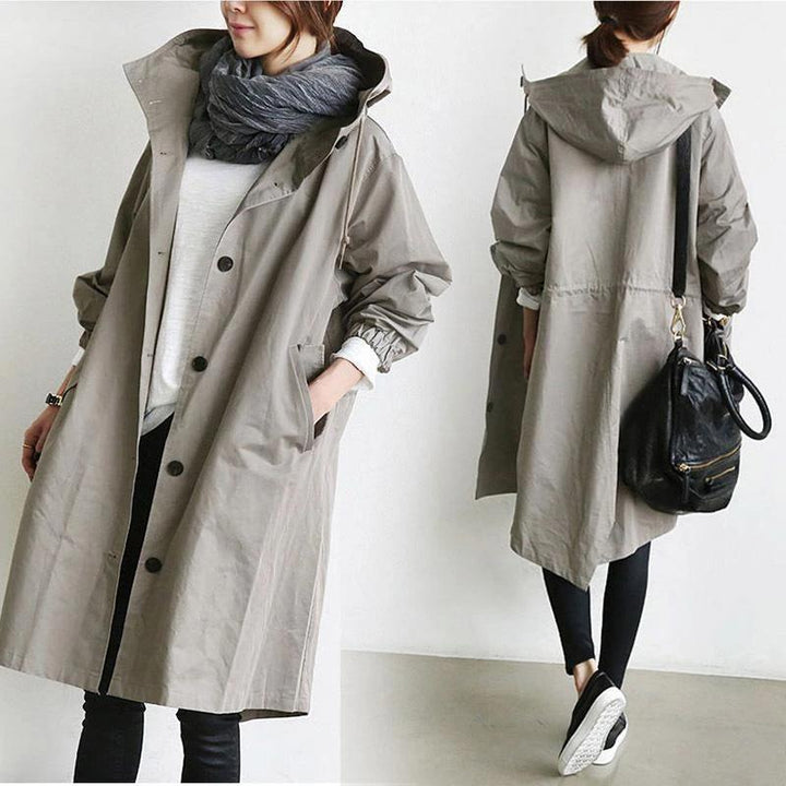 Classic Cashmere womenswear: hip oversized trench coat