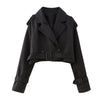 Ladies long sleeve cropped jacket with chic design