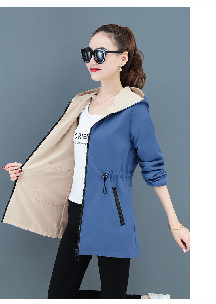 Double-sided, elegant windbreaker for women