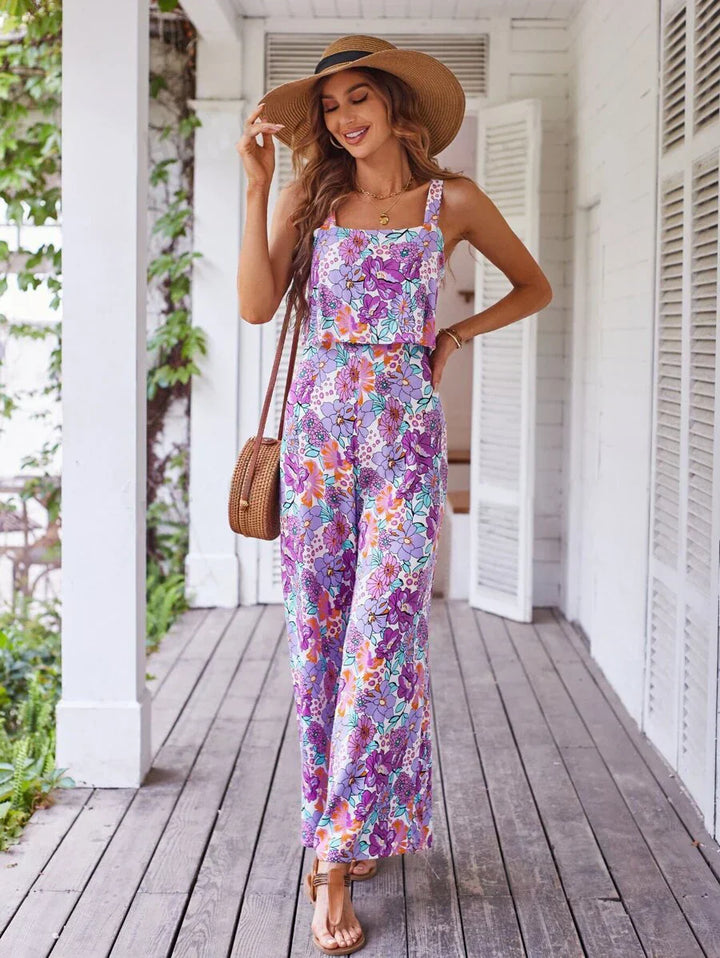 Floral wide-leg jumpsuit