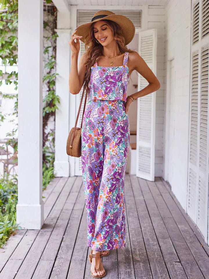 Jumpsuit With Wide Legs and Flowers