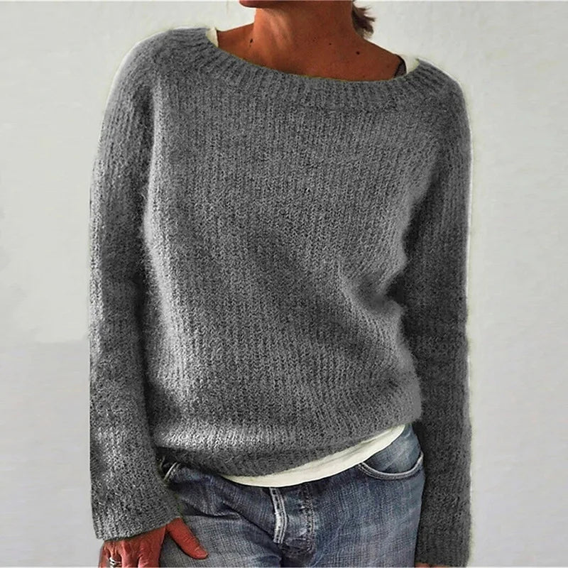 Women's - Long Sleeves Knit Jumper - Loose Fit