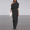 New elegant spring jumpsuit with one-line neckline