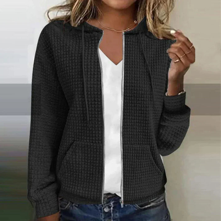 Stylish chequered jacket with hood