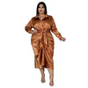 Elegant plus-size shirt dress for women