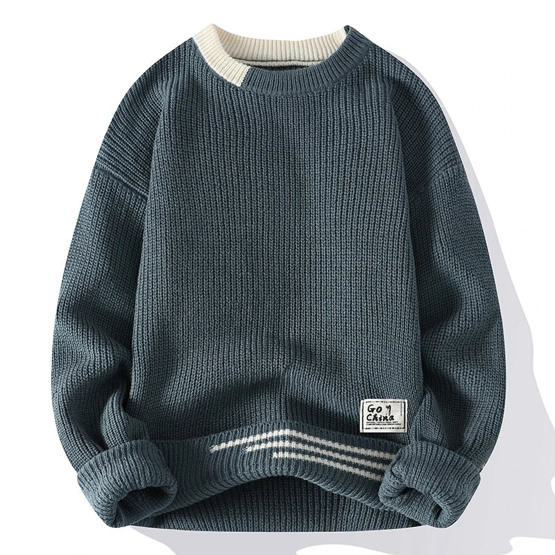 Men's - Knitted Sweater - Cosy Soft Material - Crew Neck - Stylish Fall Essential for Comfort