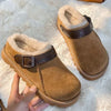 Elegant suede clogs with plush lining