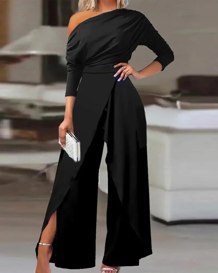 New fashionable, simple, elegant jumpsuit with wide leg