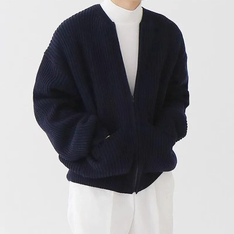 Men's - Zipper Cardigan - Cosy Knit Style - Perfect for Layering