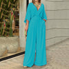 Ultra-modern one-piece - casual jumpsuit with elasticated waistband and wide trouser legs