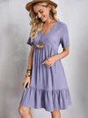 Airy dress with V-neckline