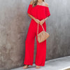 Ruffled off-the-shoulder jumpsuit