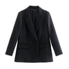 Classic collar blazer - ladies double-breasted office coat for elegant outfits