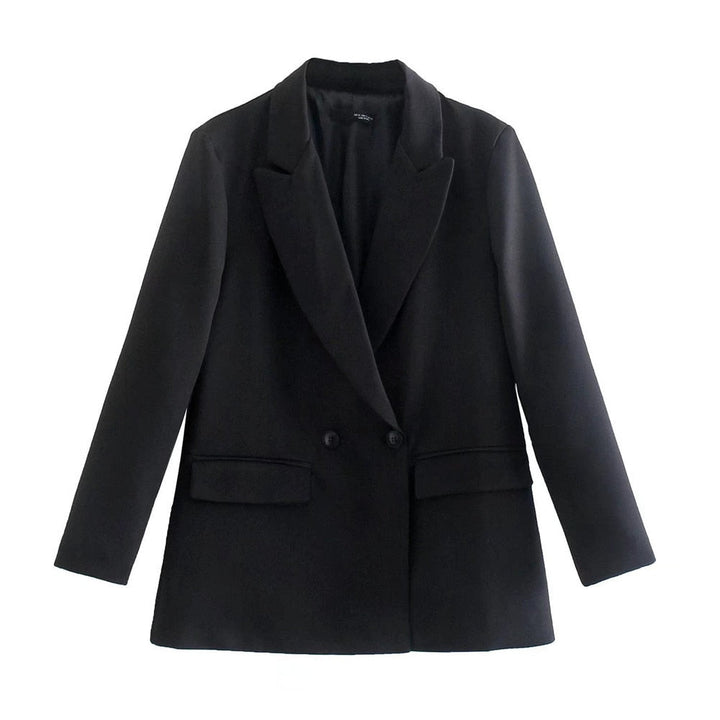 Women's double-breasted office coat for elegant outfits