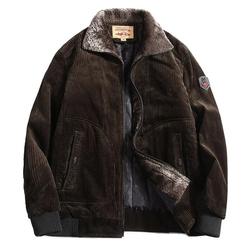 Men's - Corduroy Winter Jacket - Cosy & Stylish Outerwear