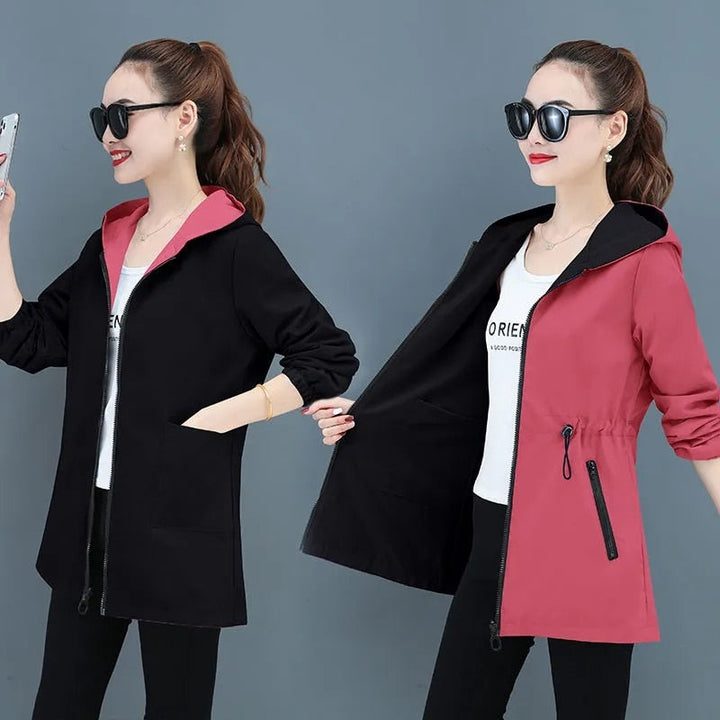 In Demand lined bathrobe - double-sided, elegant windbreaker for women