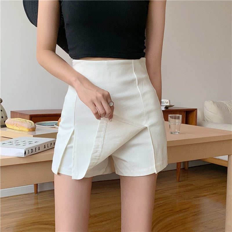 Seductive slit shorts - Women's office suit skirt