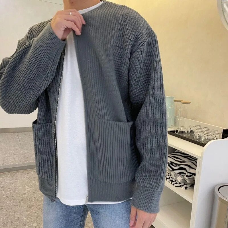Men's - Zipper Cardigan - Cosy Knit Style - Perfect for Layering