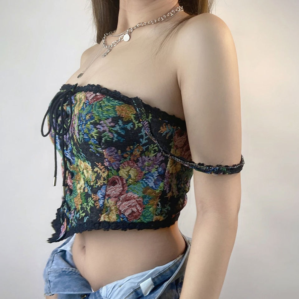 Floral corset tops