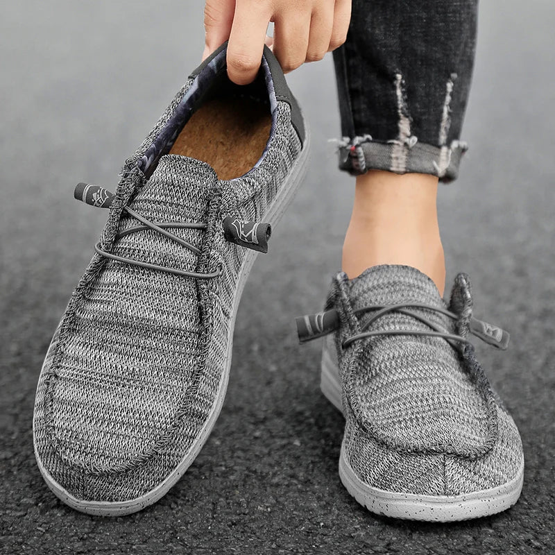Men's - Lightweight Canvas Shoes - Mesh - Slip on - Breathable & Stylish Footwear