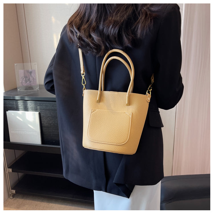 Ladies Bucket Bag Puristic Colour Chic Portable Composite Bag