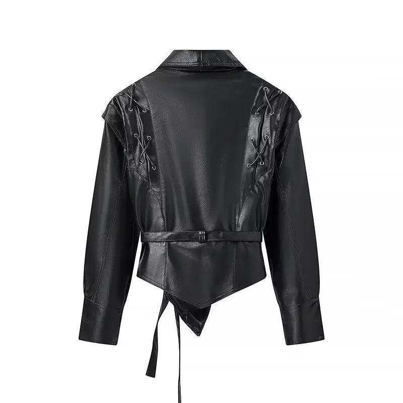 Women's - Casual Style Leather Jacket - Lightweight Fabric - Perfect for Casual Occasion