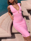 Classy Deep V-Neck Bodycon Bandage Dress