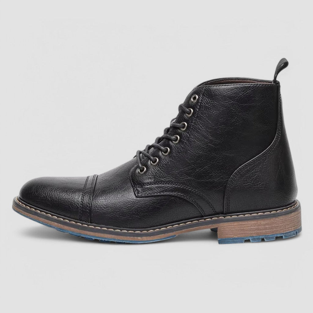 Men's - Boots - Leather - Stylish Cap-toe