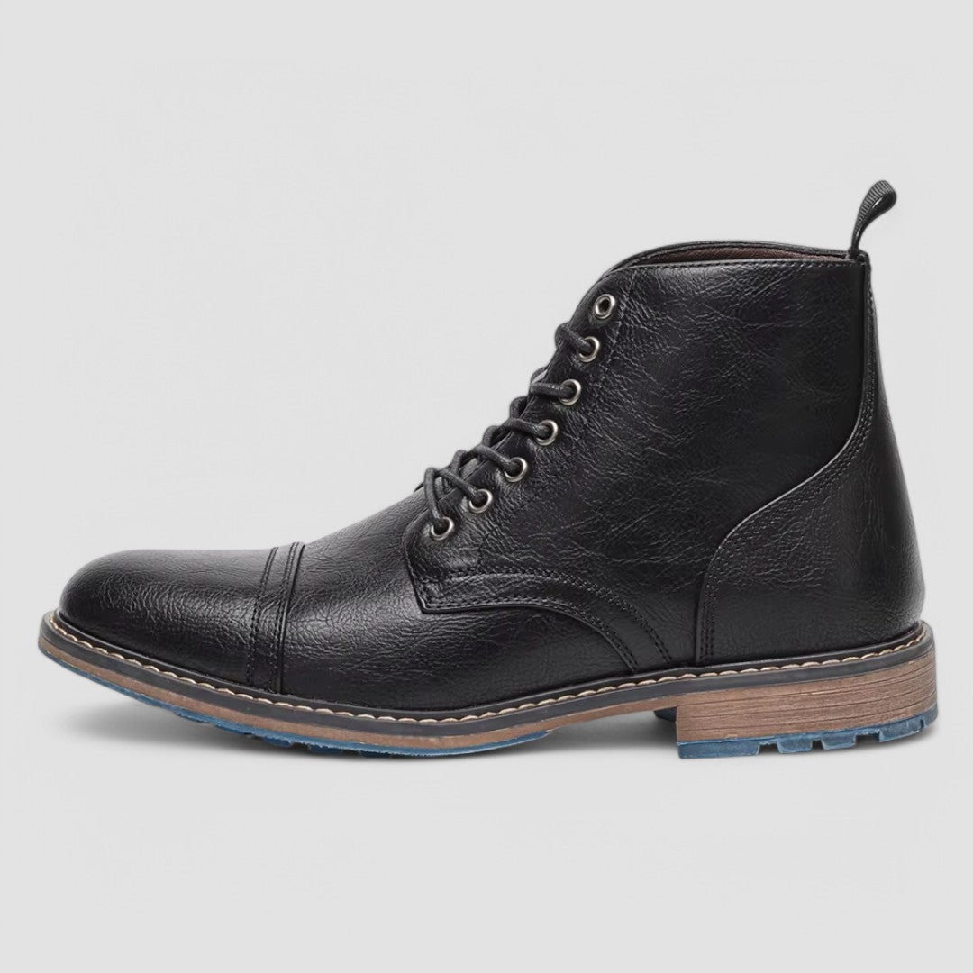 Men's - Boots - Leather - Stylish Cap-toe