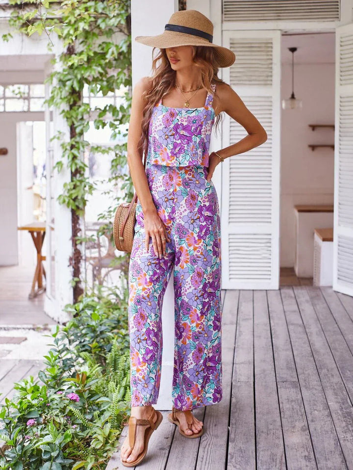 Breanna - Jumpsuit with wide legs and flowers