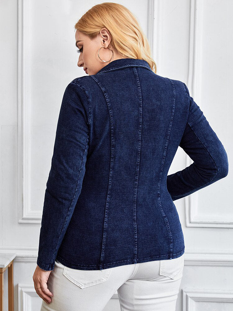 High-quality autumn highlight: plus-size women's suit in cotton knitwear