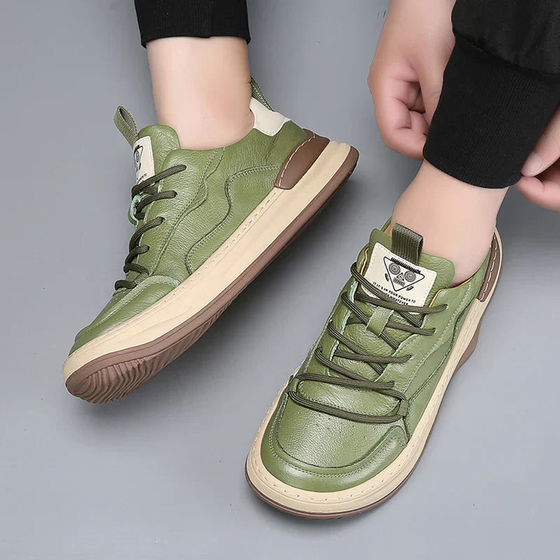 Men's - Sneakers – Genuine Leather, Low-Top – Casual Footwear