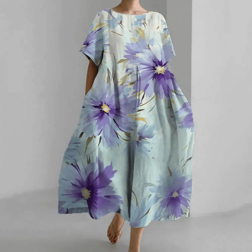 Midi dress with floral pattern