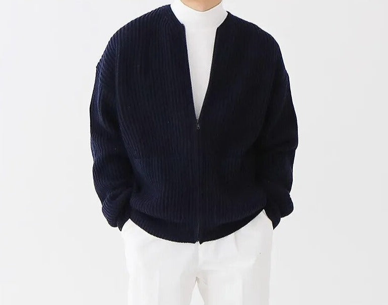 Men's - Zipper Cardigan - Cosy Knit Style - Perfect for Layering