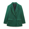 Classic collar blazer - ladies double-breasted office coat for elegant outfits