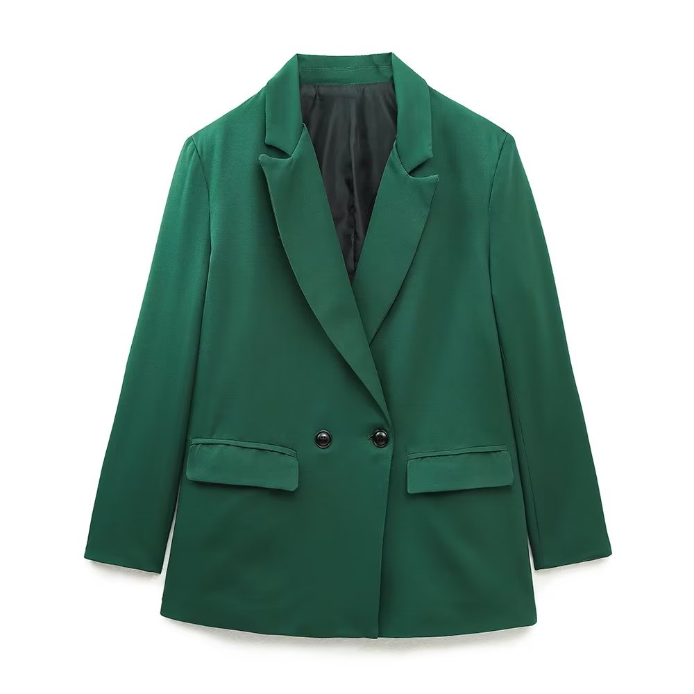 Women's double-breasted office coat for elegant outfits