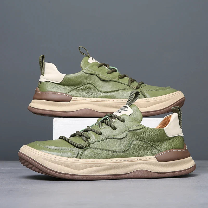 Men's - Sneakers – Genuine Leather, Low-Top – Casual Footwear