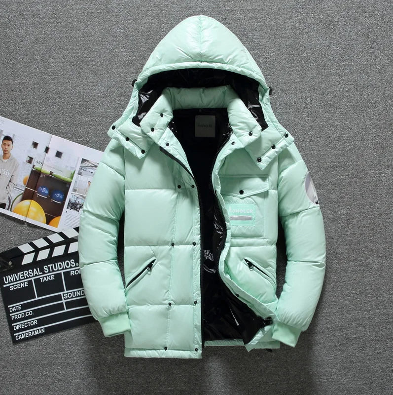 Men's - Hooded Down Jacket - Warm Winter Wear