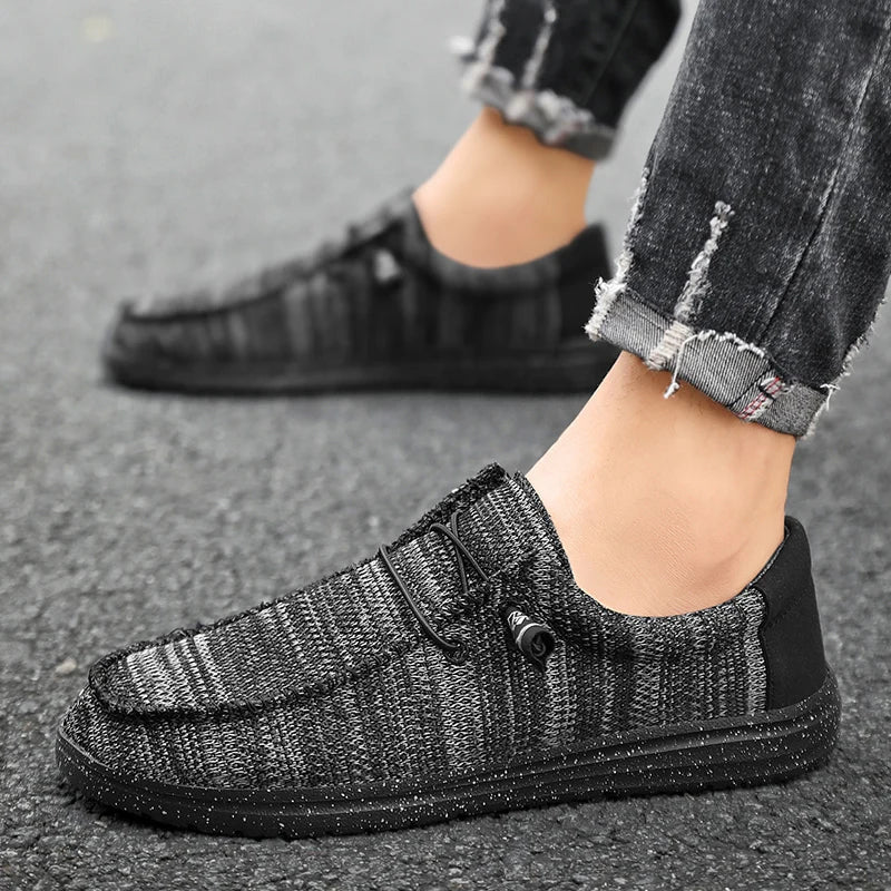 Men's - Lightweight Canvas Shoes - Mesh - Slip on - Breathable & Stylish Footwear