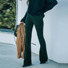 Women's - Comfortable Long Corduroy Trousers - Stretchy Fabric for Ultimate Style and Comfort