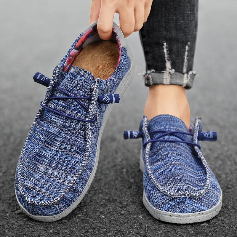Men's - Lightweight Canvas Shoes - Mesh - Slip on - Breathable & Stylish Footwear