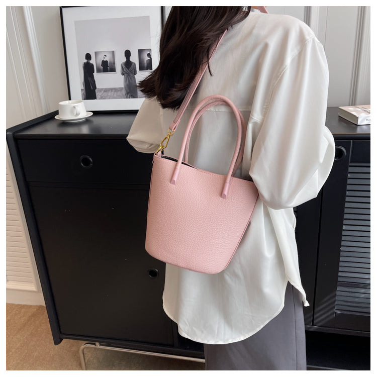 Ladies Bucket Bag Puristic Colour Chic Portable Composite Bag