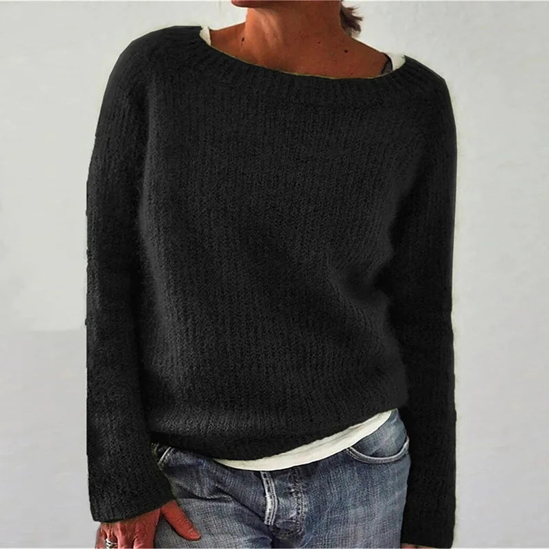 Women's - Long Sleeves Knit Jumper - Loose Fit