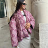 Oversized printed coat with long sleeves for women